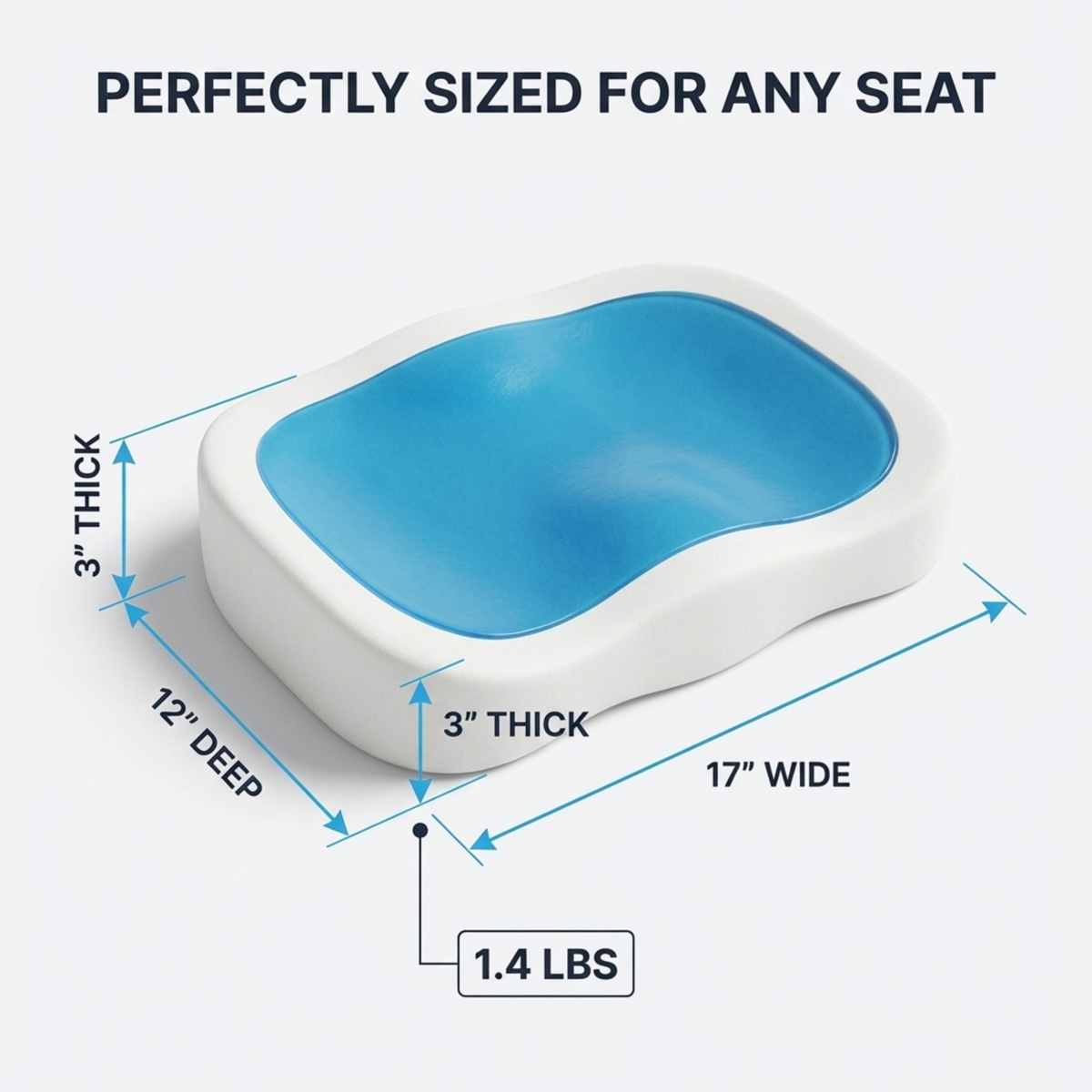Coccyx Orthopedic Gel Enhanced Comfort Foam - Sciatica Relief - Seat Cushion - view 12
