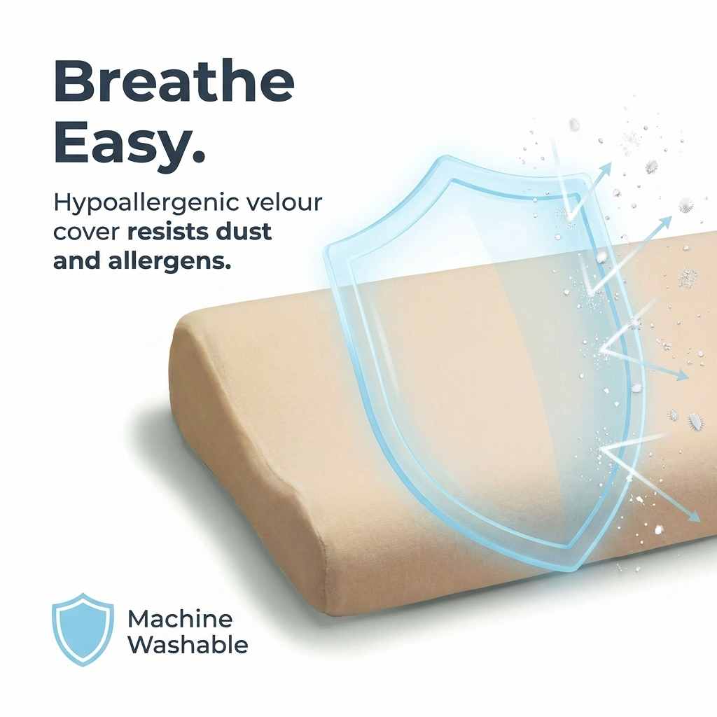 Perfect Contour Memory Foam Bed Pillow - Stress And Neck Tension Relief - Bed Pillow, Crea - view 6