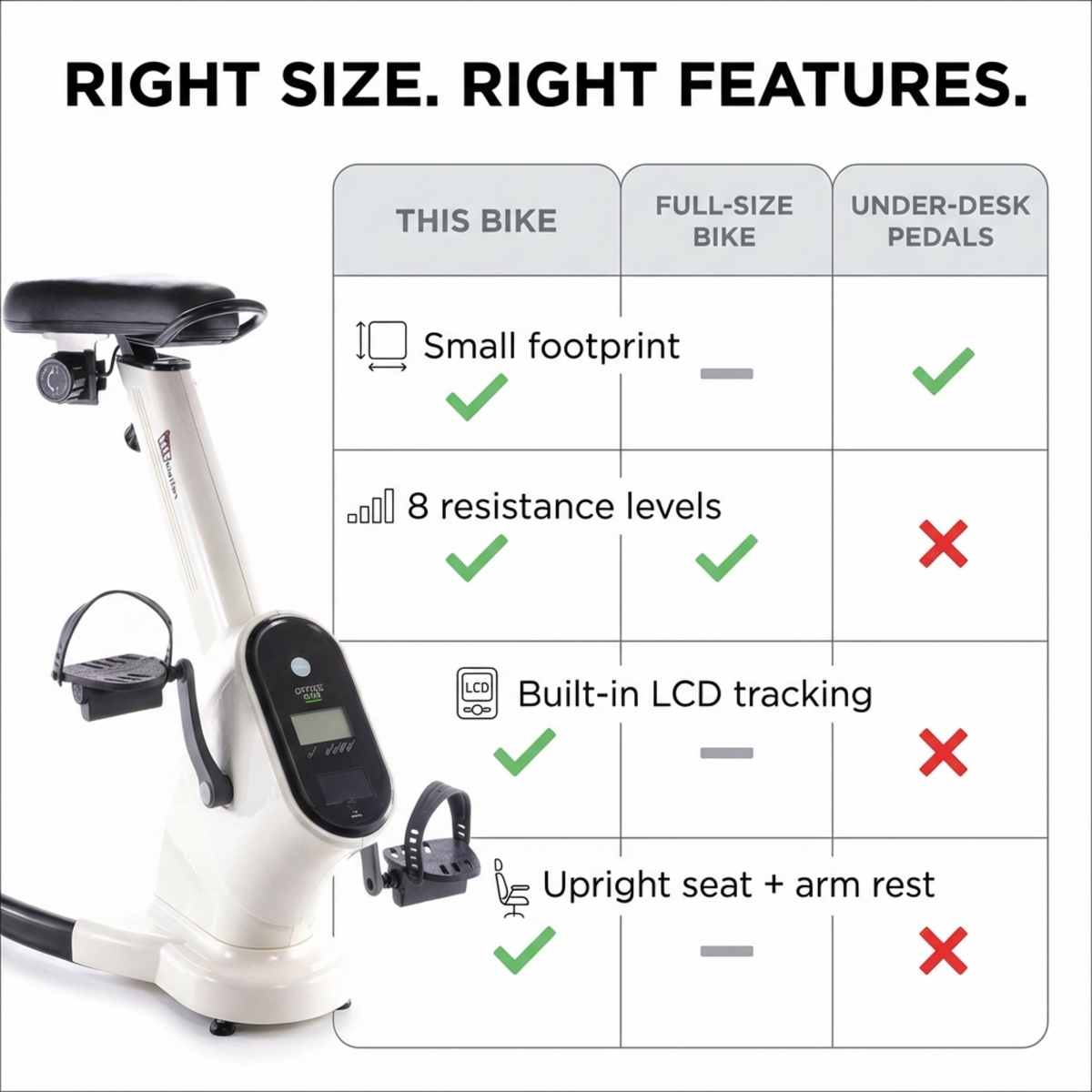 Upright Training X-Bike With Magnetic Resistance - Cardiac Aerobic Exercise Bike - Digital - view 18