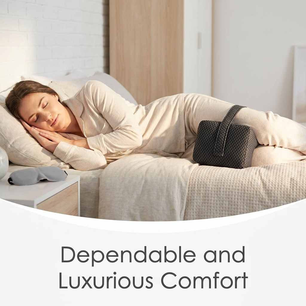 Leg and Knee Spacer Memory Foam Pillow W/Strap + Eye Mask - view 6