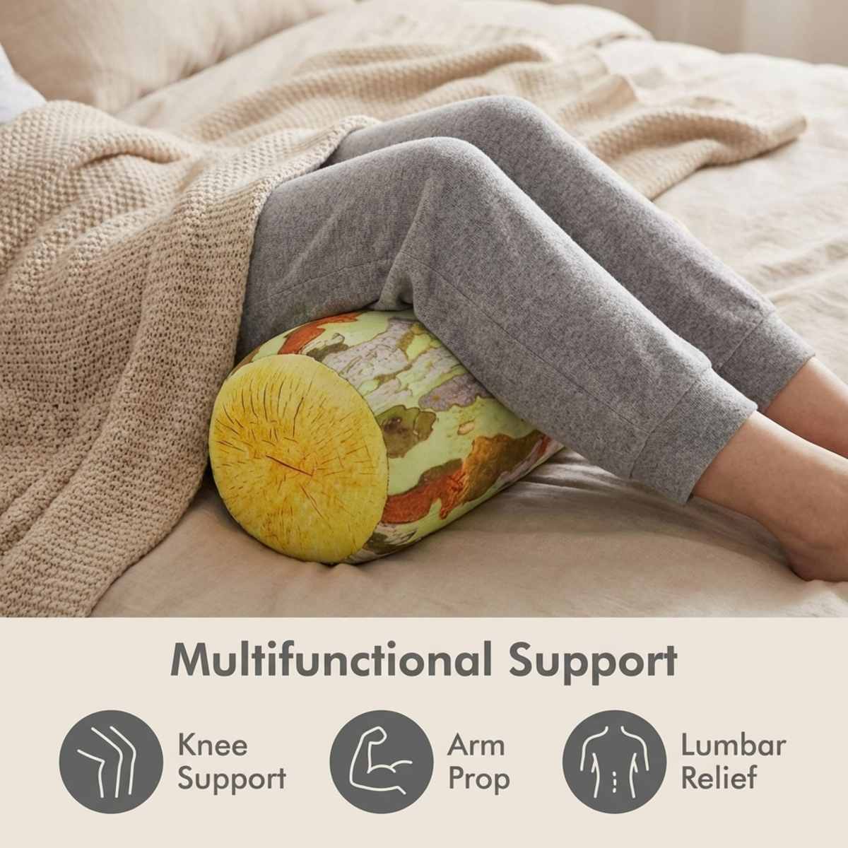 Microbead Bolster Neck Roll Pillow - Silky Feel - view 22