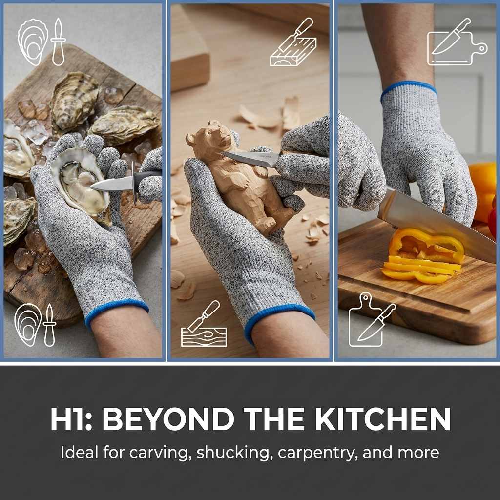 Kevlar No Cut Kitchen Gloves - Machine Washable - High Grade Polyethylene - Light Weight - view 22