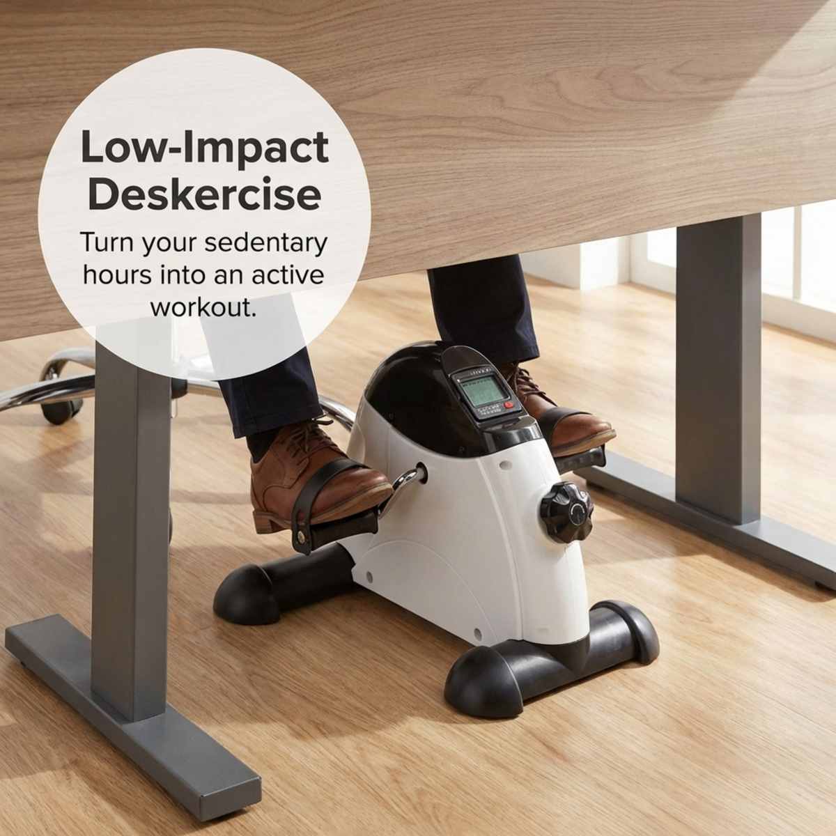 Pedal Exercise Mini Cycle Bike Silvery - Digital Display - Adjustable Resistance - view 12