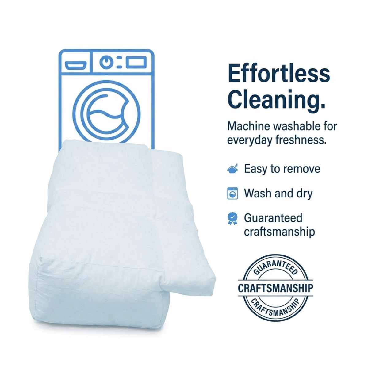 Jersey Knit Cover For The Better Sleep Fiber Fill Pillow - Hypoallergenic - view 14
