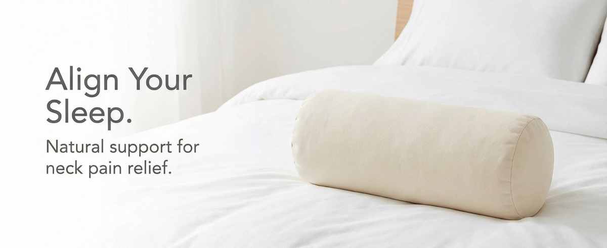 Organic Buckwheat Hull Bed Pillow - Stress And Neck Tension Relief - Bed Pillow, Cream - view 20