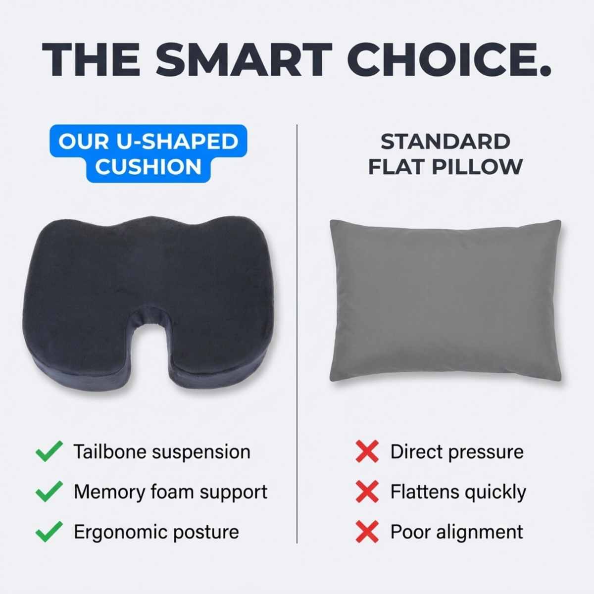 Coccyx Orthopedic Memory Foam - Sciatica Relief - Seat Cushion - view 20