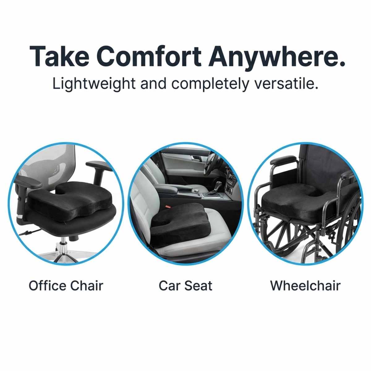 Coccyx Orthopedic Gel Enhanced Comfort Foam - Sciatica Relief - Seat Cushion - view 13