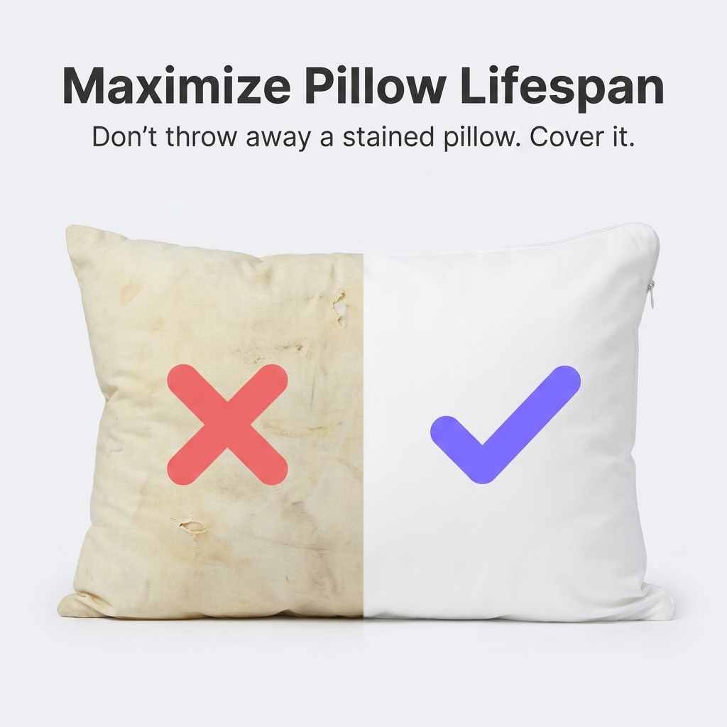 Allergen-Free Cover For C-Shaped Full Body Pillow - Stain Resistant - Pillow Cover, White - view 7
