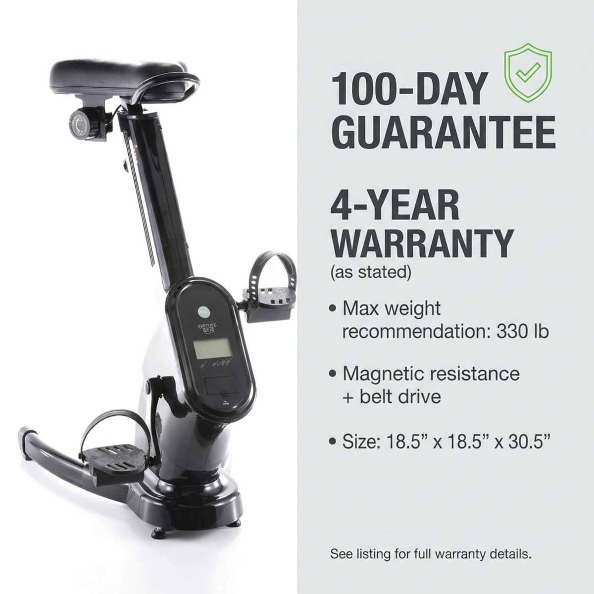 Upright Training X-Bike With Magnetic Resistance - Cardiac Aerobic Exercise Bike - Digital - view 19