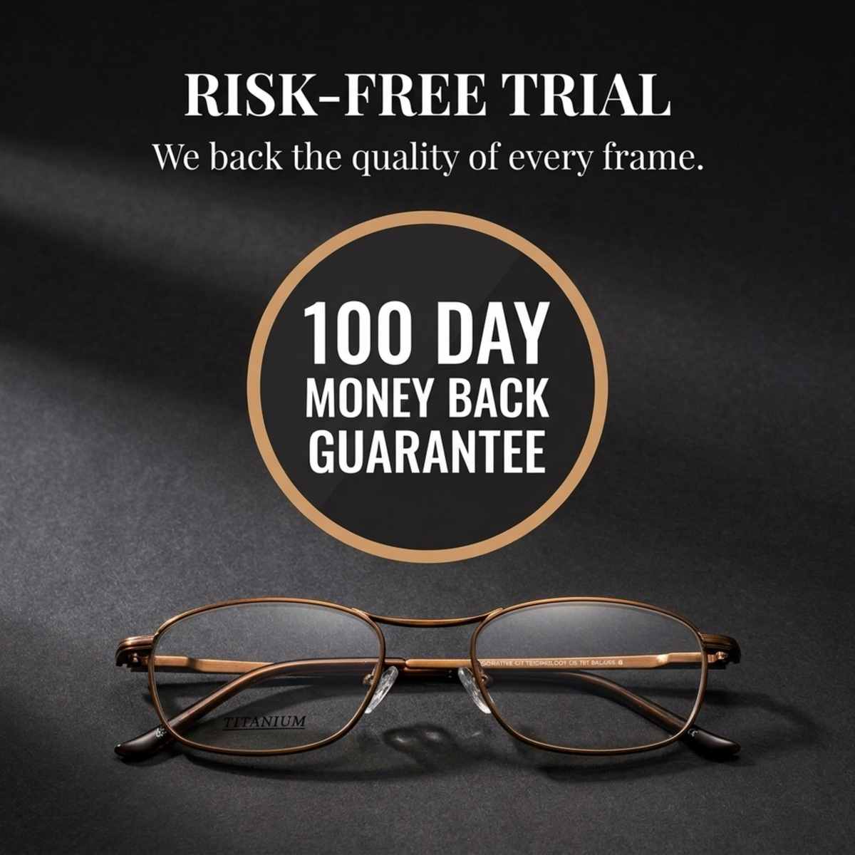 Women's Rectangle Eyeglasses, Matte Bronze | Titanium - 7