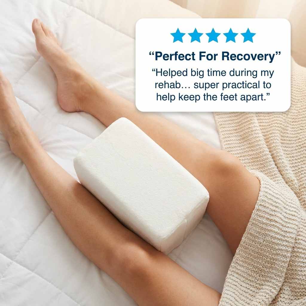 Leg Spacer Pillow - Hypoallergenic Memory Foam - Medical Specialty Pillow, White - view 7