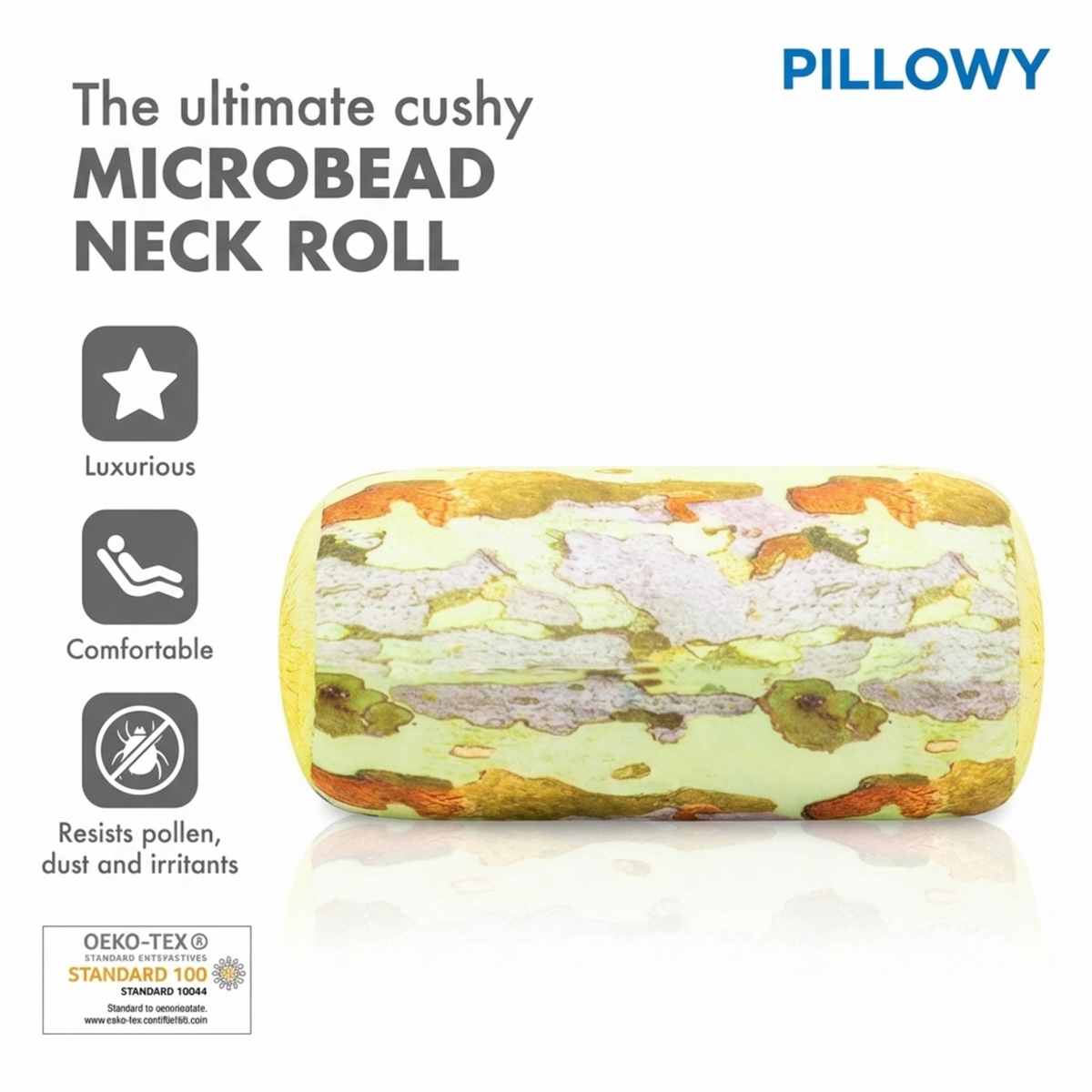 Microbead Bolster Neck Roll Pillow - Silky Feel - view 26