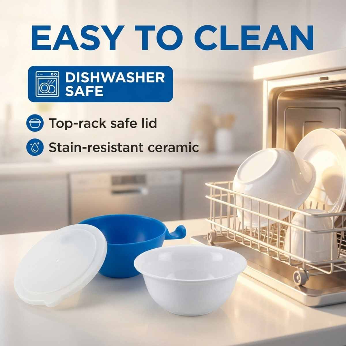 Hitnotion-Touch Microwave-Safe 3-Piece Bowl Set, 24 oz, Blue - view 7