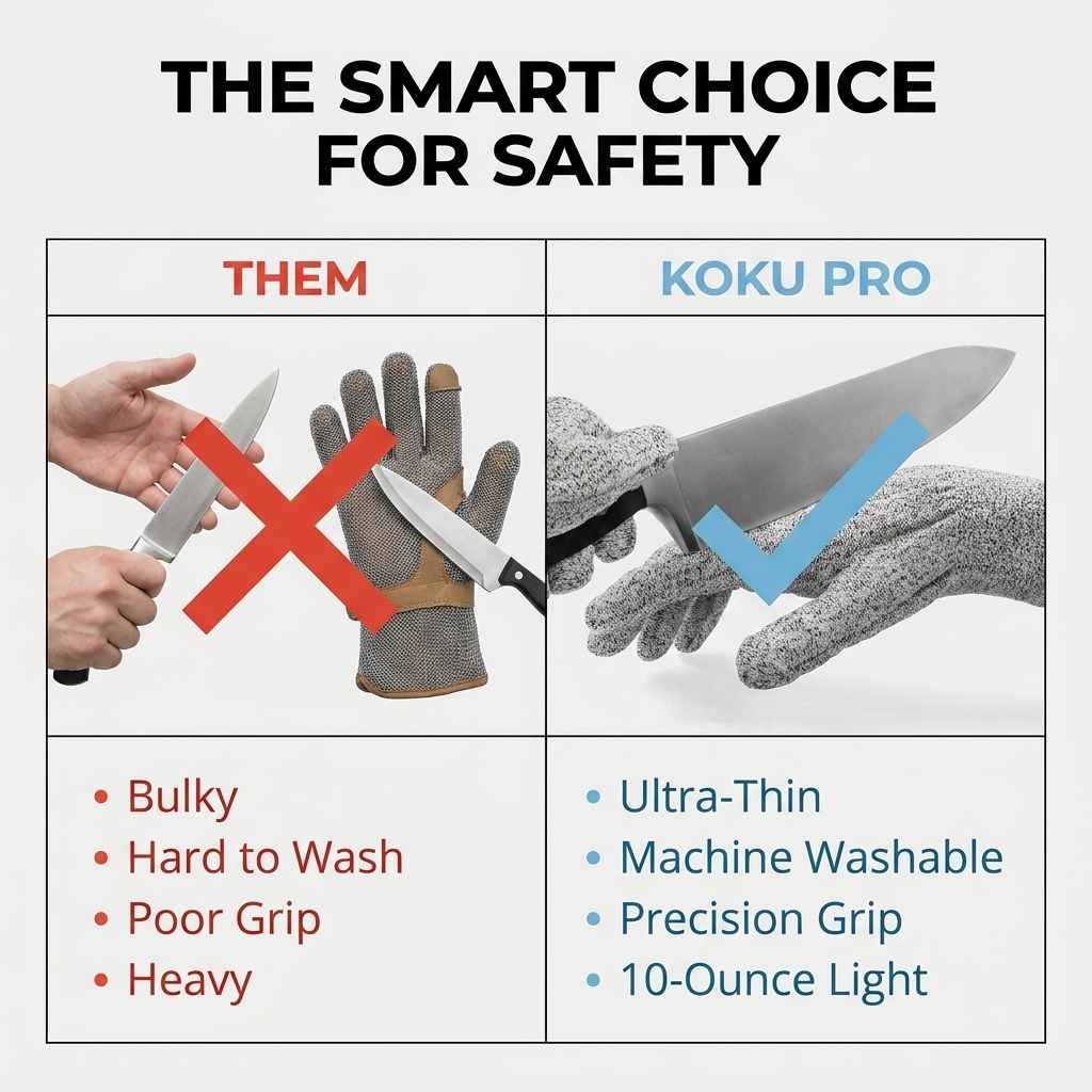 Kevlar No Cut Kitchen Gloves - Machine Washable - High Grade Polyethylene - Light Weight - view 27