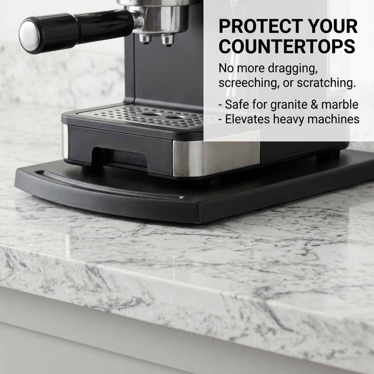 Kitchen Under-Cabinet Sliding Shelf - Countertop Pull-Out Tray - Easy Gliding, Black - view 7