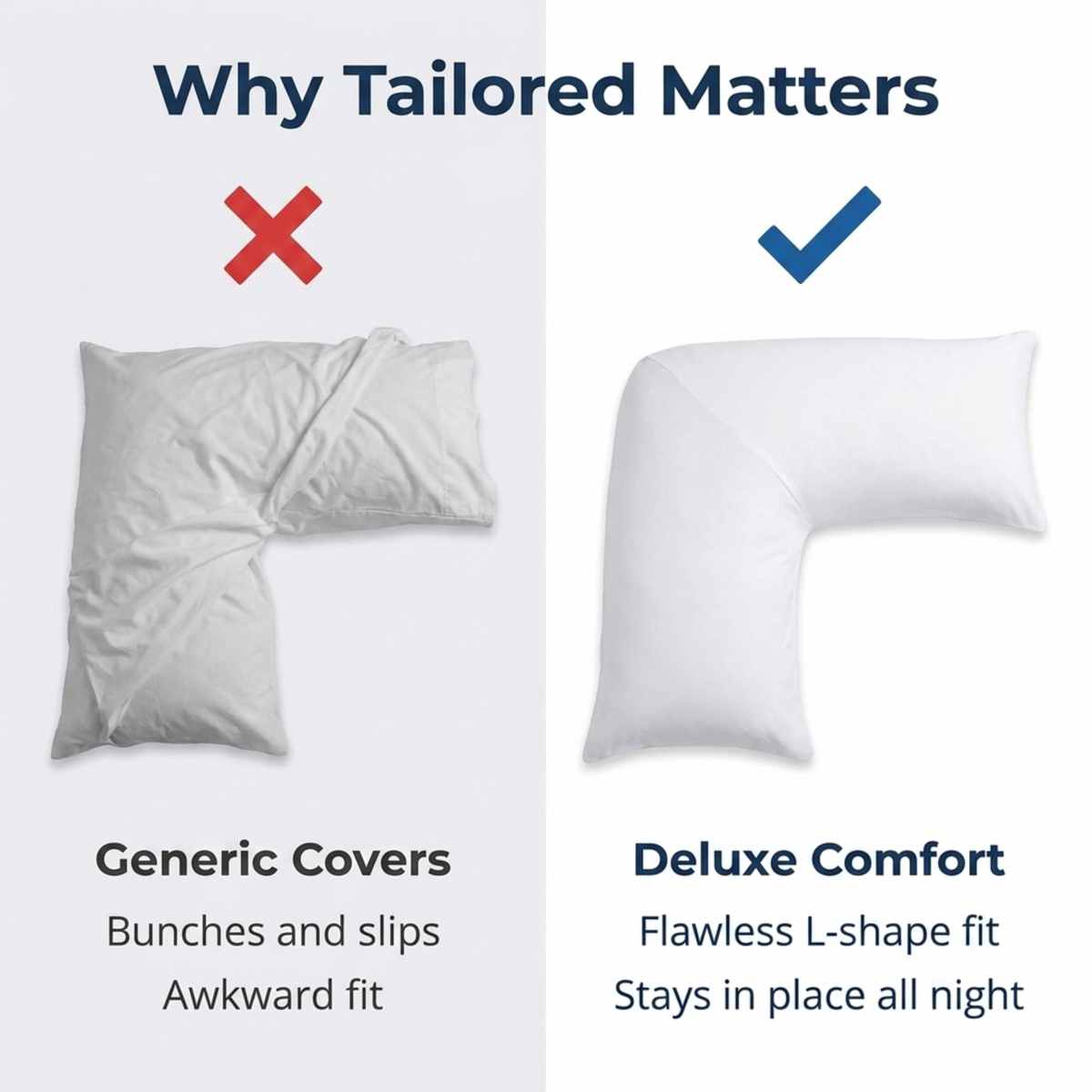 Cover For L-Shaped Body Pillow - Hypoallergenic - Tailored Fit - Comfort, White - view 7