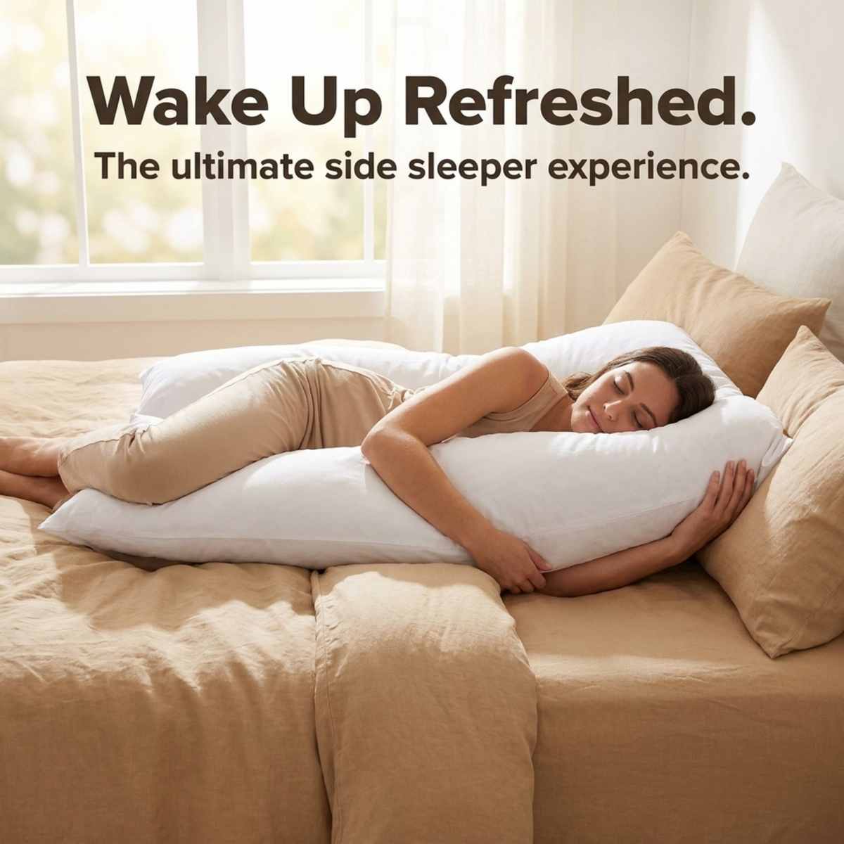 Boomerang Body Pillow - V-Shaped Side Sleeper - Superior Comfort, White - view 7
