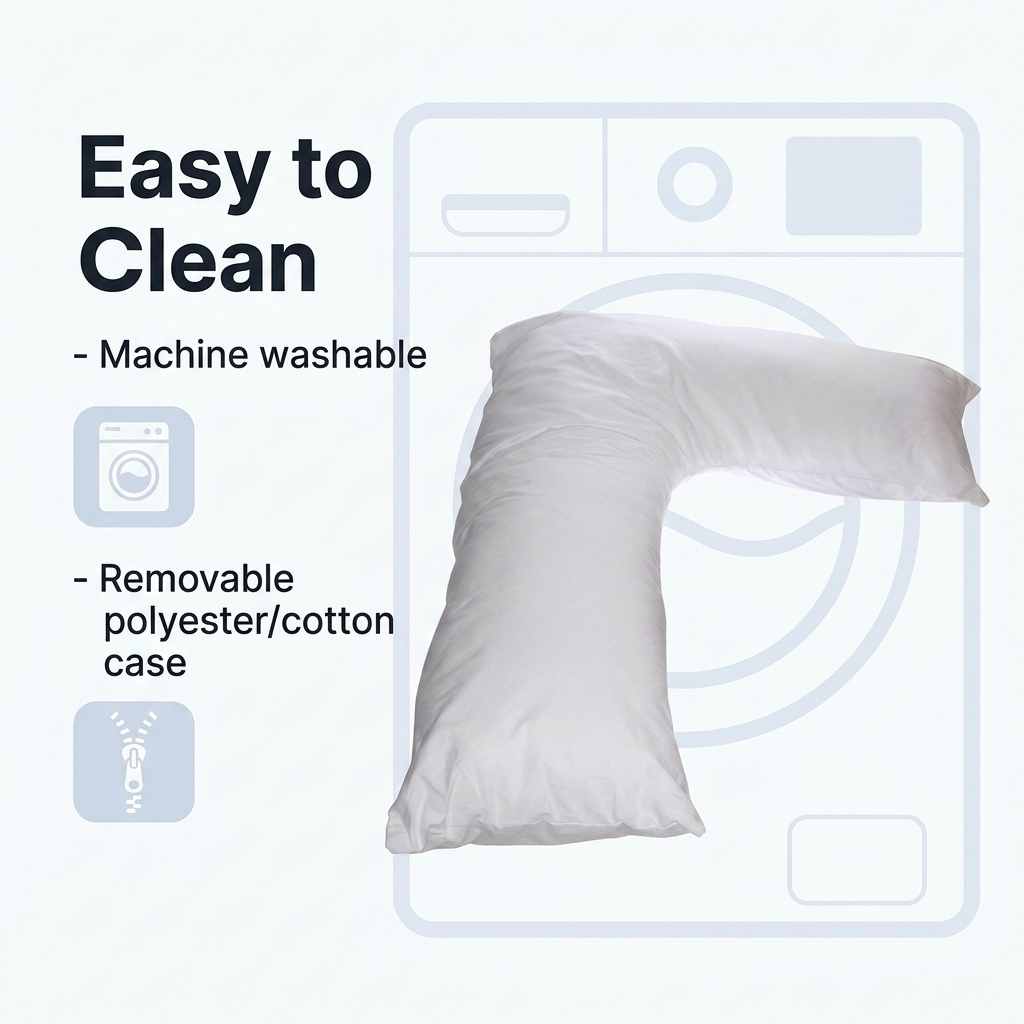 Cover for Boomerang Body Pillow - Cotton (50%) / Polyester (50%) Blend, White - view 7