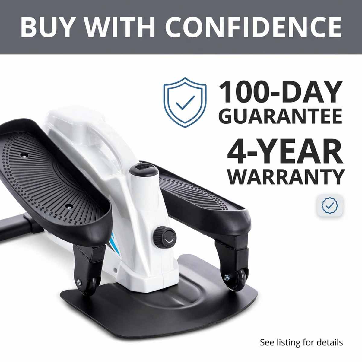 Compact Elliptical Fitness Machine Stand Up / Sit Down - Portable Mini Stepper Exercise An - view 7
