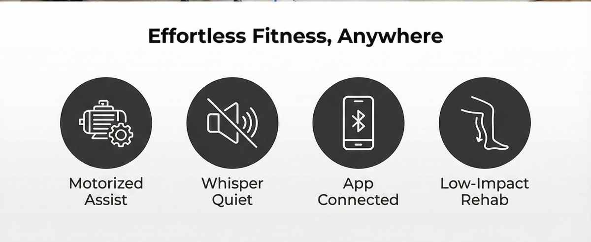 Motor Bike Indoor Bike With Mobile App Black - Under Desk Bike That Does the Work for You - view 15