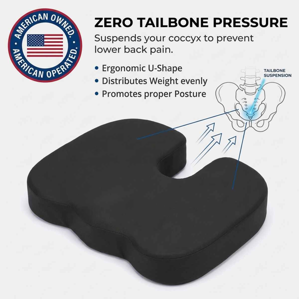 Coccyx Orthopedic Memory Foam - Sciatica Relief - Seat Cushion - view 24