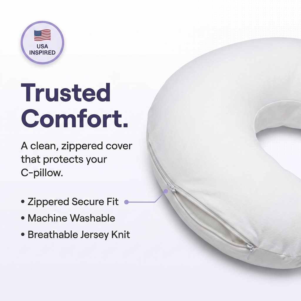 C-Shaped Full Body Pillow - Hypoallergenic Synthetic Fiber Fill - Unique Letter C Design - view 8