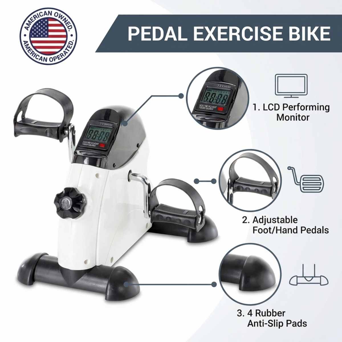 Pedal Exercise Mini Cycle Bike Silvery - Digital Display - Adjustable Resistance - view 16