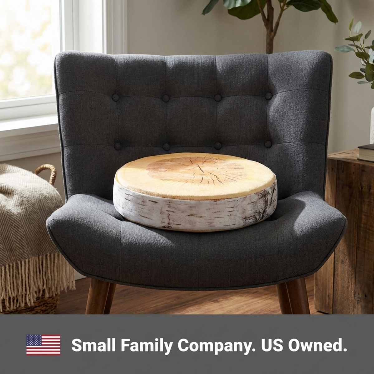 Log Maple Slice Memory Foam Seat Cushion Decorative Pillow - Bring Nature Home - view 22