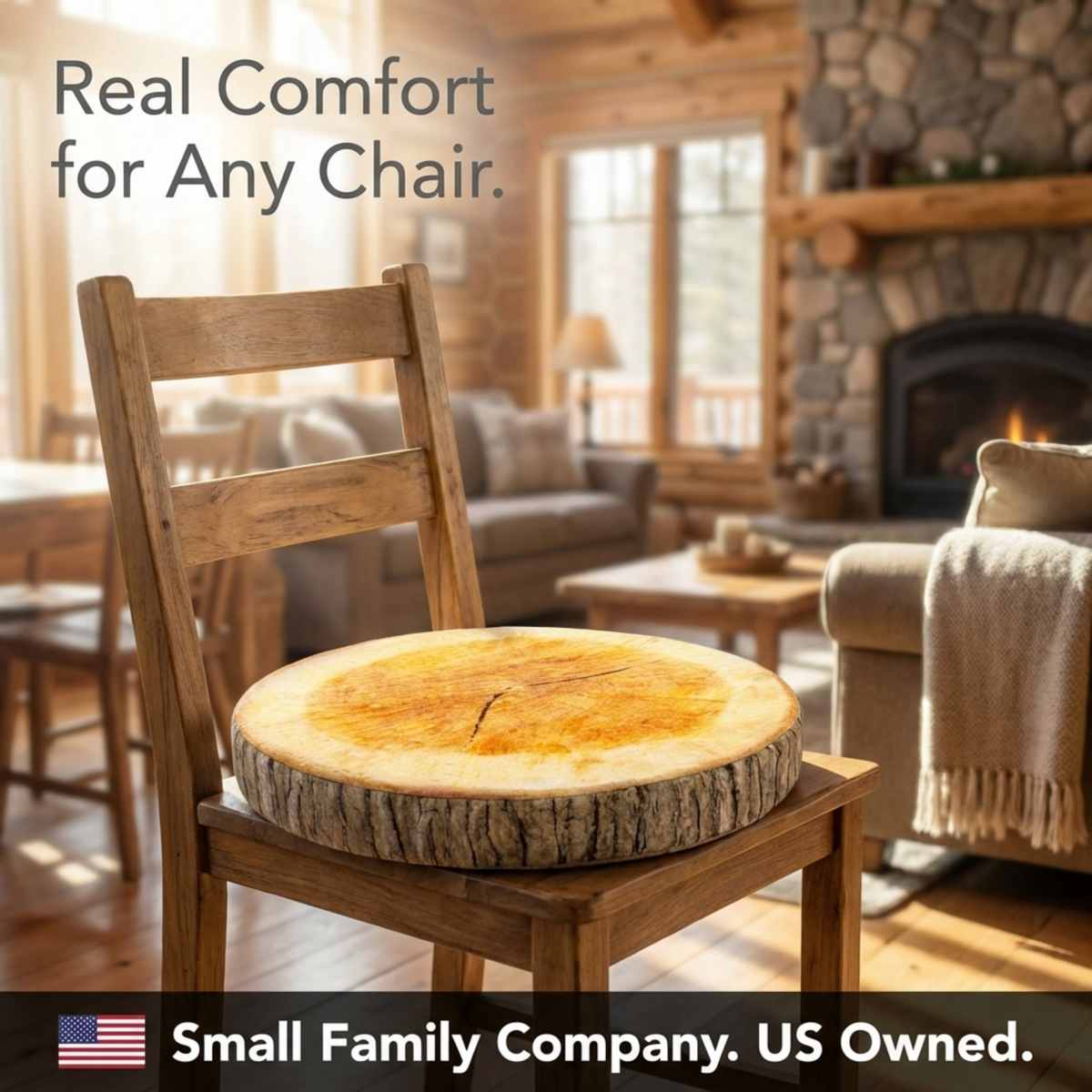 Log Maple Slice Memory Foam Seat Cushion Decorative Pillow - Bring Nature Home - view 23