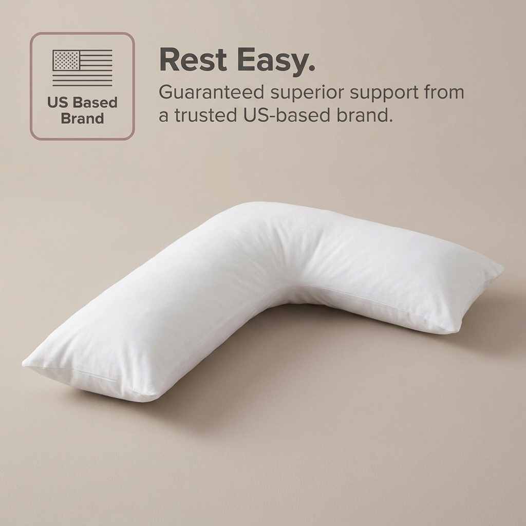 L-Shaped Body Pillow - Prenatal Pregnancy Pillow - Side Sleeper, Superior, White - view 8