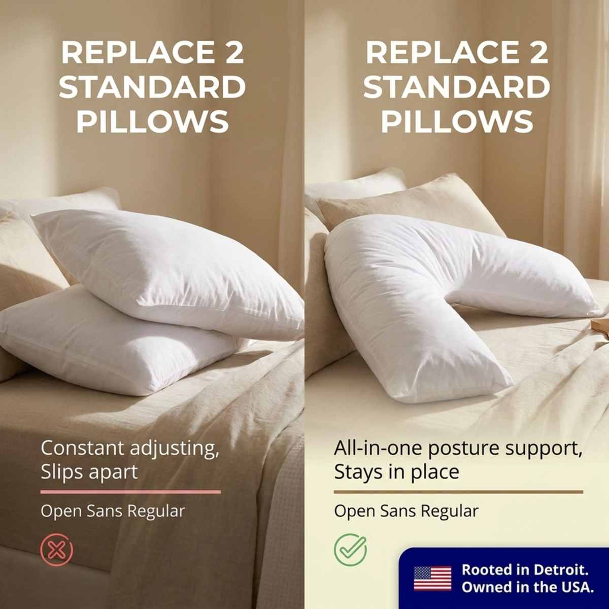 Boomerang Body Pillow - V-Shaped Side Sleeper - Superior Comfort, White - view 8