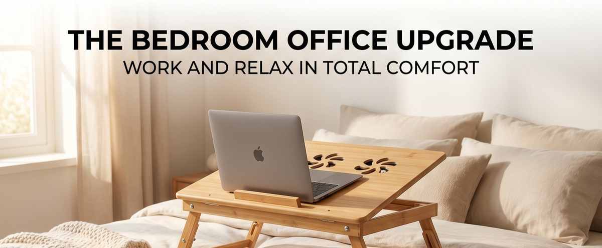 Bamboo Wood Laptop Desk - Multi-functional Laptop & Reading Stand with Internal Cooling Fa - view 9