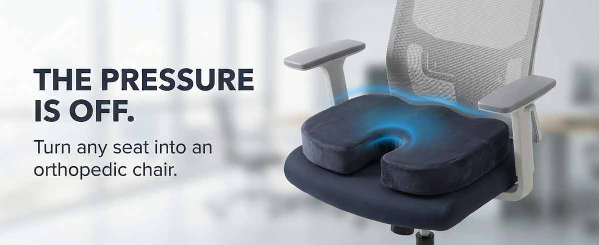 Coccyx Orthopedic Memory Foam - Sciatica Relief - Seat Cushion - view 26