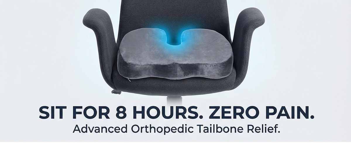 Coccyx Orthopedic Gel Enhanced Comfort Foam - Sciatica Relief - Seat Cushion - view 18