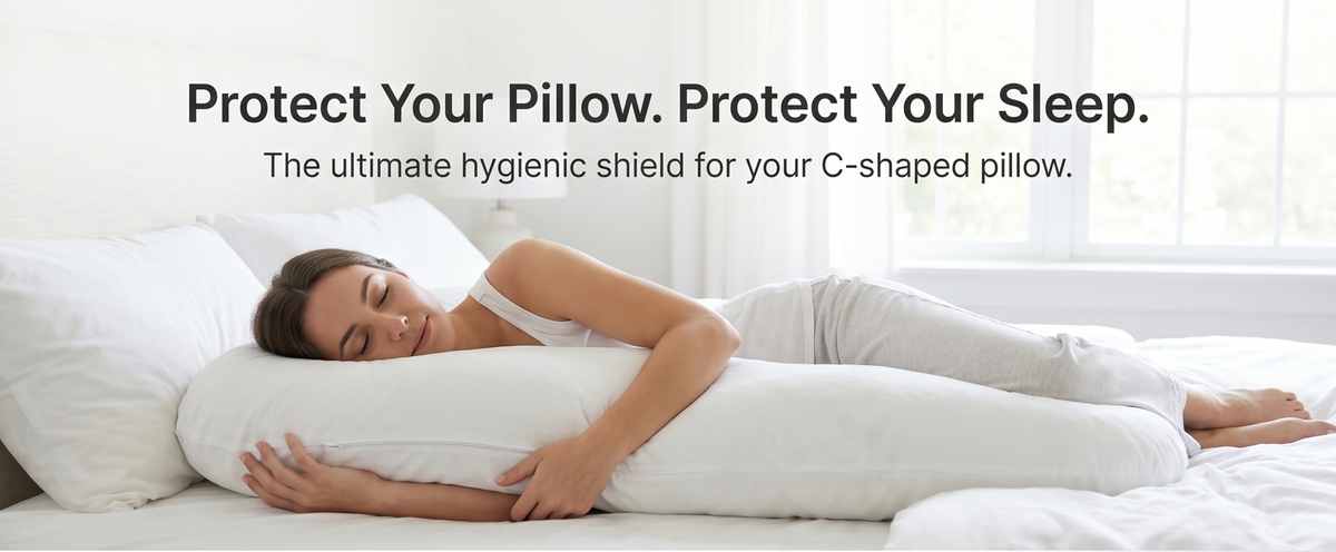 C-Shaped Full Body Pillow - Hypoallergenic Synthetic Fiber Fill - Unique Letter C Design - view 9