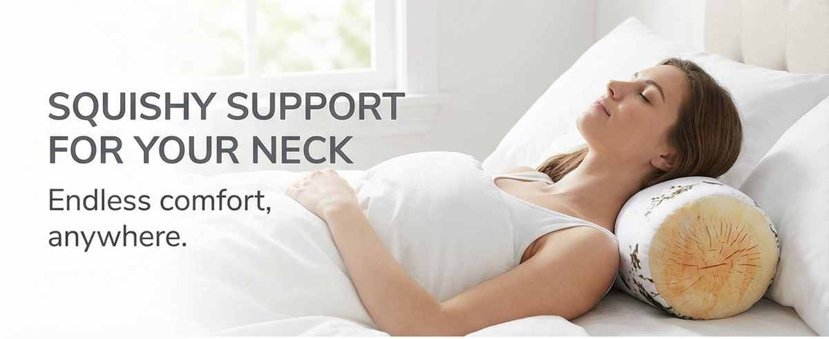 Microbead Bolster Neck Roll Pillow - Silky Feel - view 33