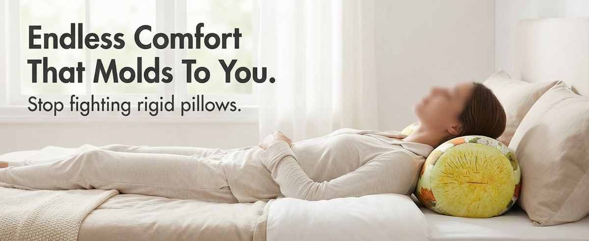 Microbead Bolster Neck Roll Pillow - Silky Feel - view 34
