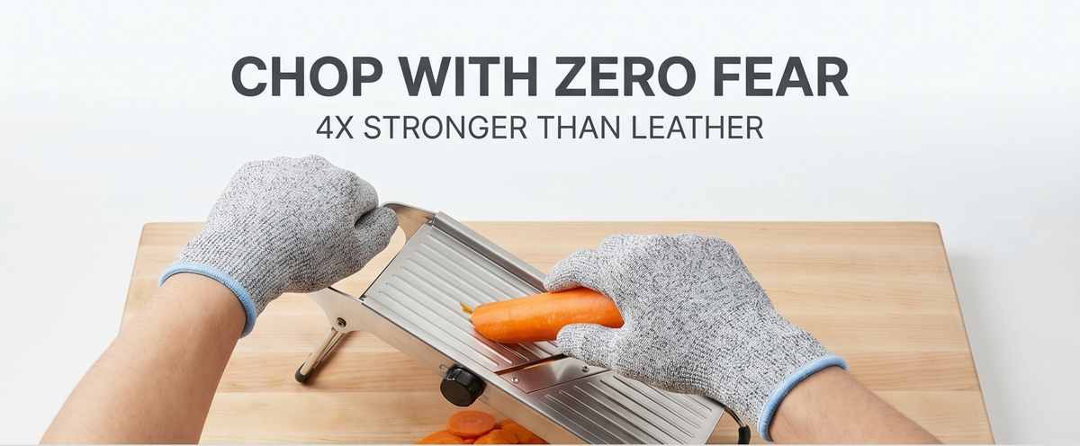 Kevlar No Cut Kitchen Gloves - Machine Washable - High Grade Polyethylene - Light Weight - view 33