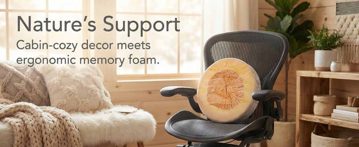 Log Maple Slice Memory Foam Seat Cushion Decorative Pillow - Bring Nature Home - view 25