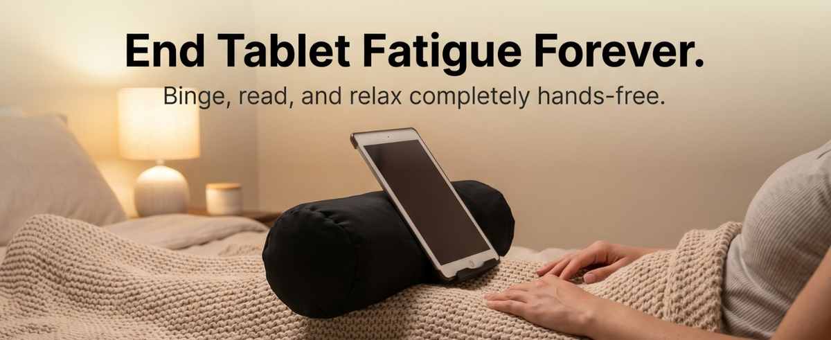 Bed Pillow Tablet Holder - Perfect for Bed or Couch - Angle Adjustable, Black - view 9