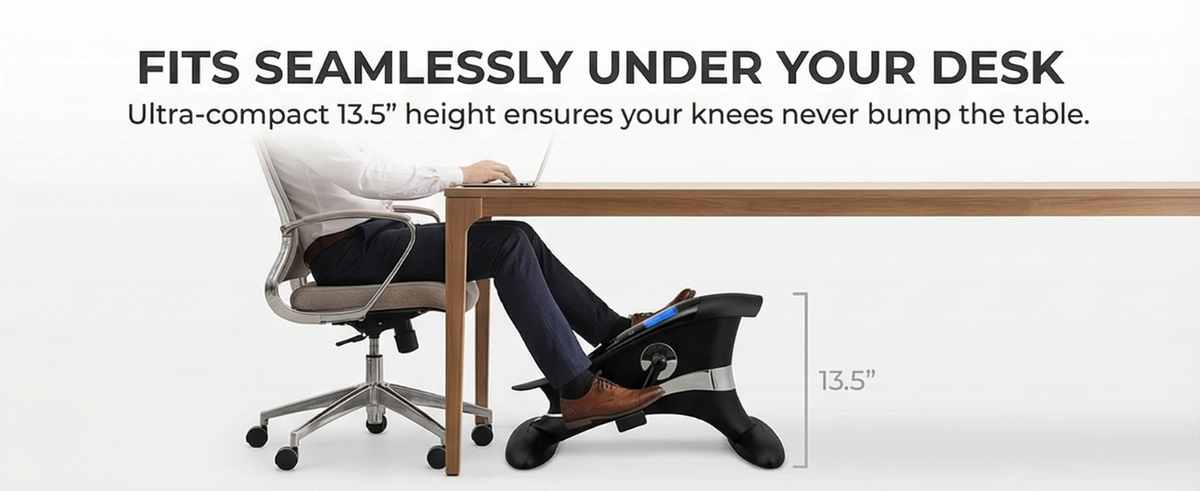 Motor Bike Indoor Bike With Mobile App Black - Under Desk Bike That Does the Work for You - view 19