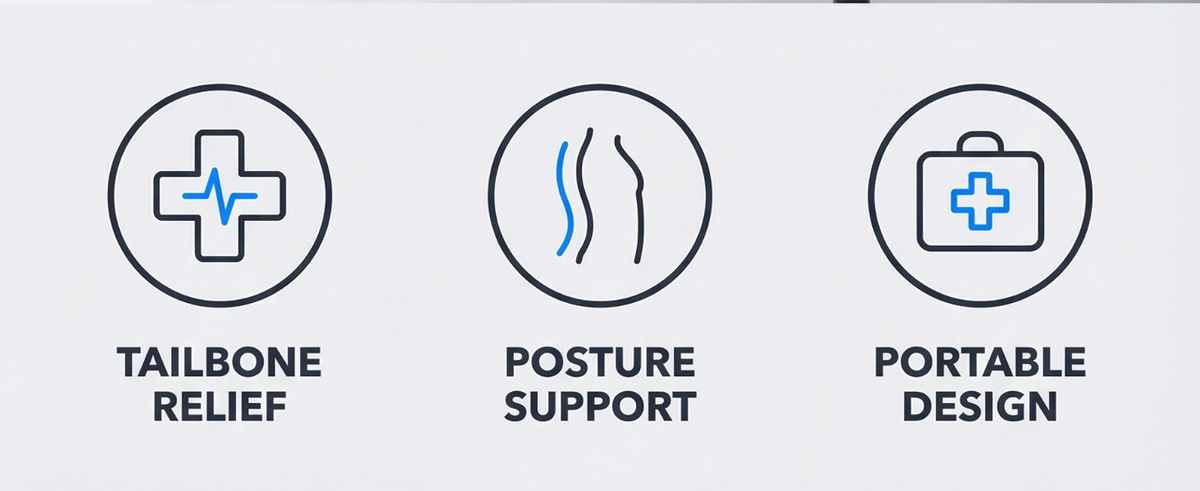 Coccyx Orthopedic Memory Foam - Sciatica Relief - Seat Cushion - view 29