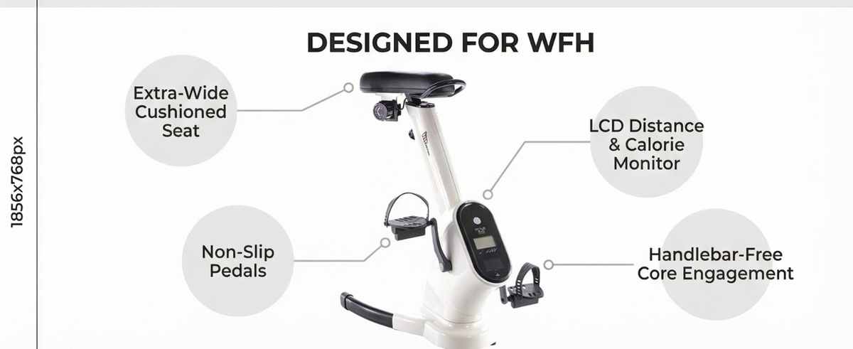 Upright Training X-Bike With Magnetic Resistance - Cardiac Aerobic Exercise Bike - Digital - view 27