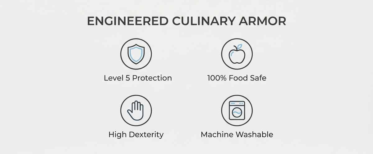 Kevlar No Cut Kitchen Gloves - Machine Washable - High Grade Polyethylene - Light Weight - view 39