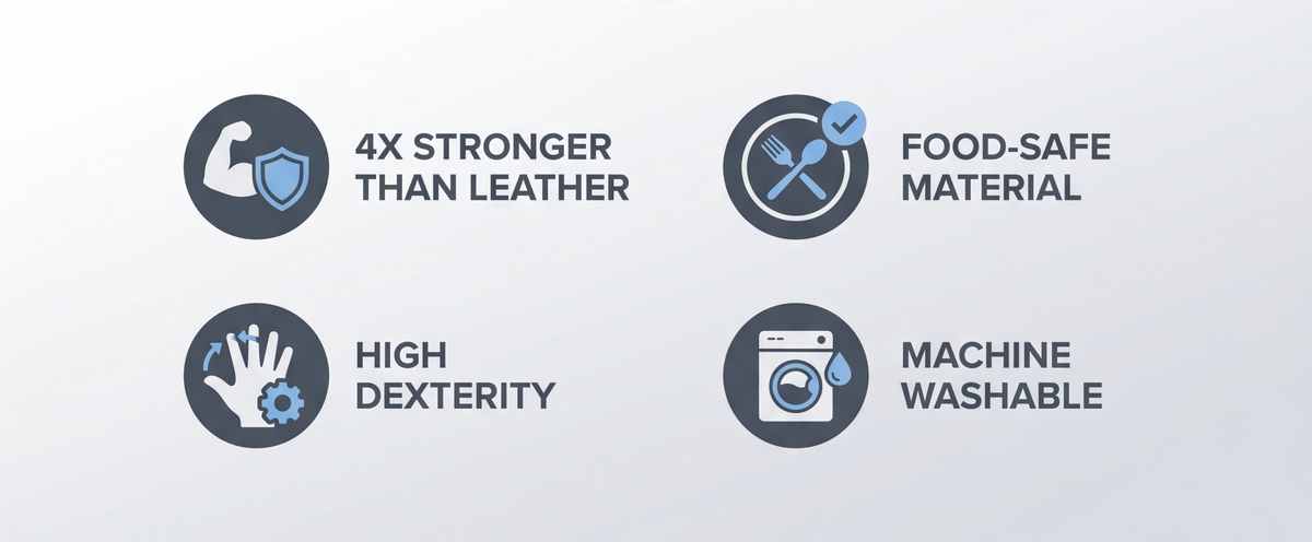 Kevlar No Cut Kitchen Gloves - Machine Washable - High Grade Polyethylene - Light Weight - view 40
