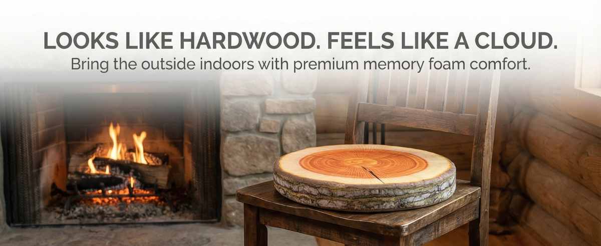 Log Maple Slice Memory Foam Seat Cushion Decorative Pillow - Bring Nature Home - view 30