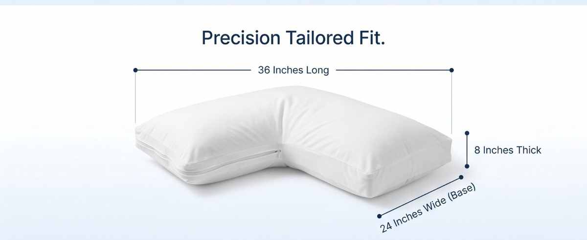 Cover For L-Shaped Body Pillow - Hypoallergenic - Tailored Fit - Comfort, White - view 10