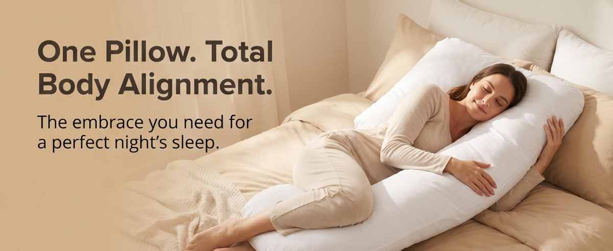 Boomerang Body Pillow - V-Shaped Side Sleeper - Superior Comfort, White - view 10