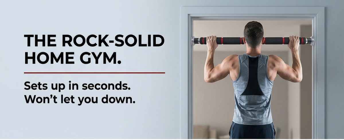 Iron Chin Up Bar Sraight Version - Pull Up Bar for In-Home Fitness - Mounts in All Residen - view 10