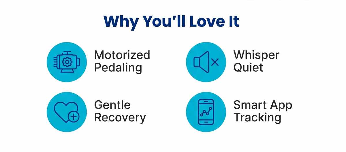Motor Bike Indoor Bike With Mobile App Black - Under Desk Bike That Does the Work for You - view 20